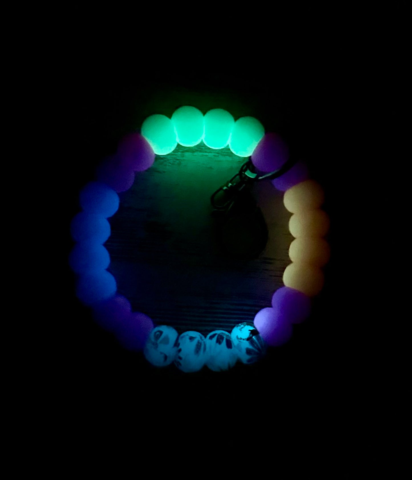 Floral Glow in the Dark Wristlt